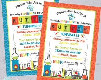 Science Party Invitation | Mad Scientist Birthday Party | Science Lab | Birthday Experiment | Printable Invitation | The Party Darling