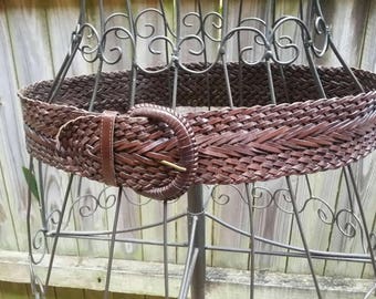 Vintage Brown Leather Belt