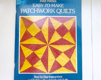 Easy to Make Patchwork Quilts by Rita Weiss, quilt book, pattern book, vintage quilts, classic quilt, 1970s, quilting, quilter's gift