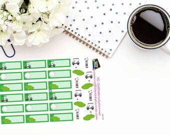 Planner Stickers|Golf Stickers|Golf Tracking Stickers|Cute Golf Stickers|For use in a variety of planners and journals| S011-HV