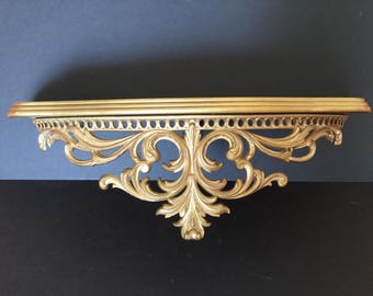 Gold Wall Shelf, Burwood 4423 Decorative Elegant Semicircle Wall Shelf