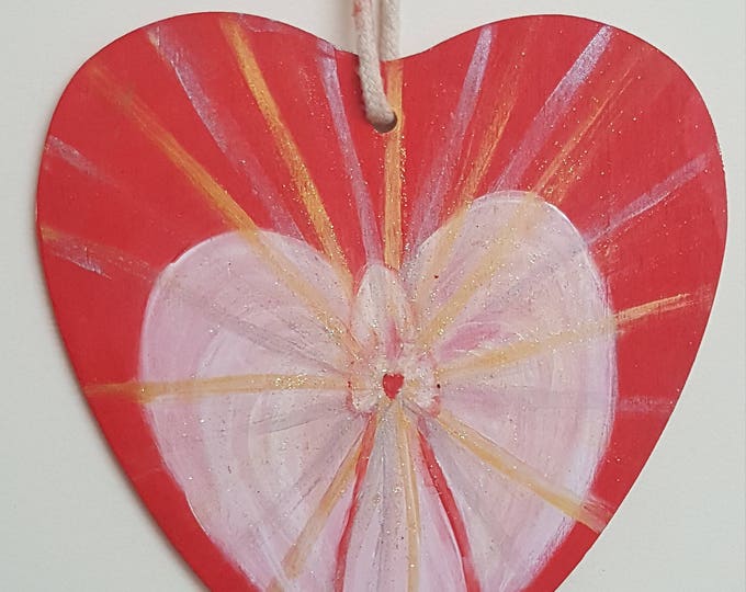 LIMITED EDITION Angel of Unconditional love - Wooden decoration, hand painted, Acrylic, Hanging decoration, Wooden Wall decor, Original .
