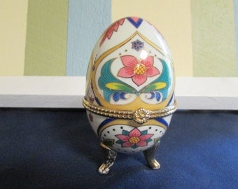 VINTAGE Imitation of Faberge jewelry /Coffre / VINTAGE Faberge Egg / VINTAGE Ceramic Egg