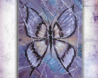 Anniversary Gift-for-mom Original Art Wall Decor Modern art painting Butterfly wall art Living room decor Best friend gift Large painting