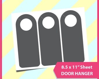 Instant Download, door hanger Template, PSD, PNG and SVG Formats, 8.5x11" sheet, Printable 072