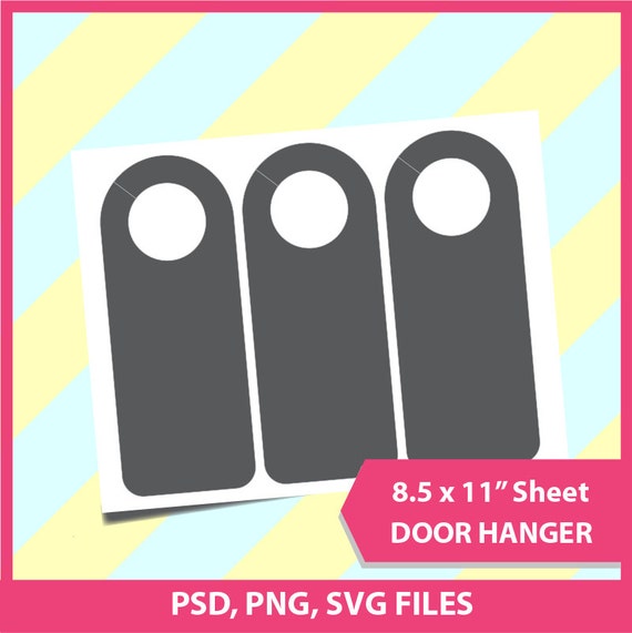 Instant Download door hanger Template PSD PNG and SVG