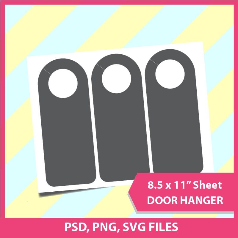 Download Instant Download, door hanger Template, PSD, PNG and SVG Formats, 8.5x11" sheet, Printable 072 ...