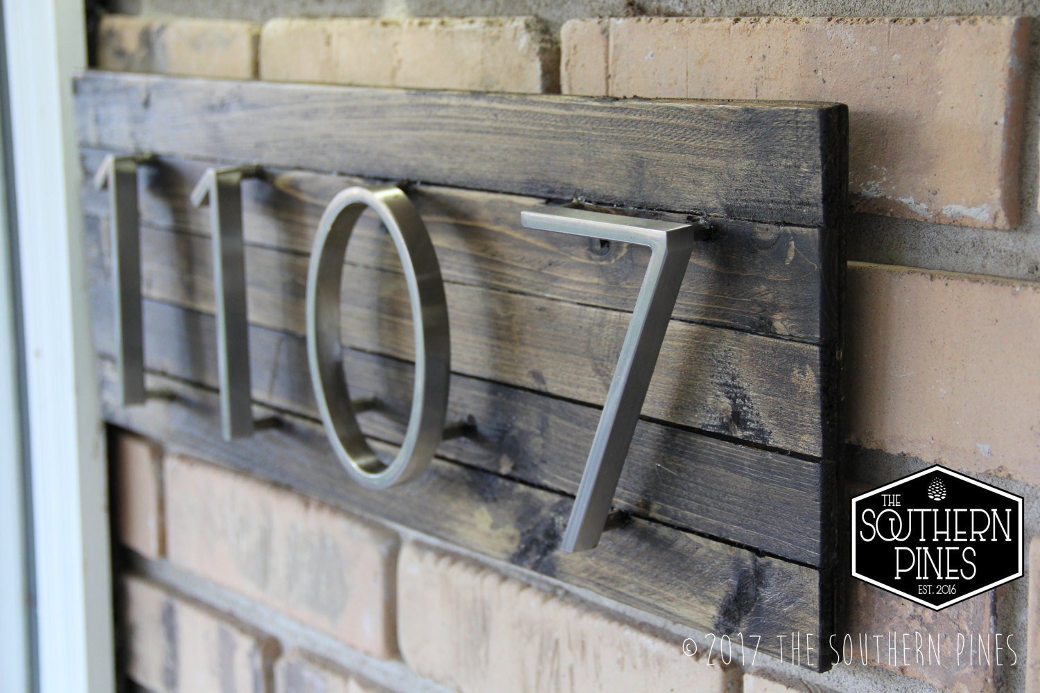 Modern Rustic Home Address Sign Farmhouse Espresso House