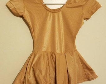 Retro 90s short sleeve skirted leotard