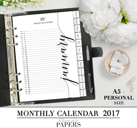 a5 monthly 2 page calendar template