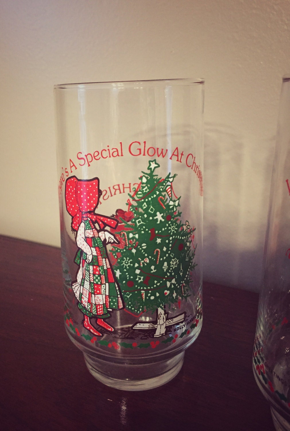Holly Hobby/Coca Cola Christmas Drinking Glasses