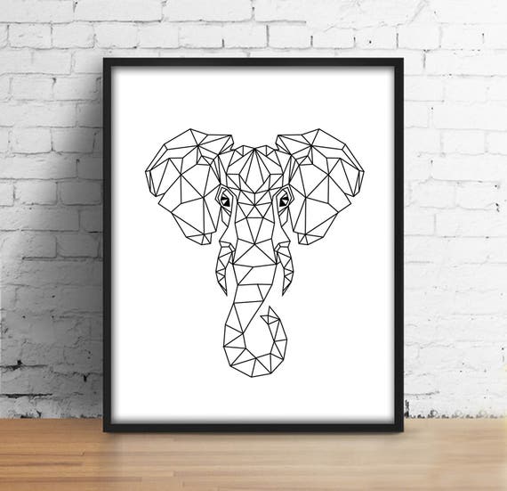 Éléphant tête modèle impression numérique éléphant tête