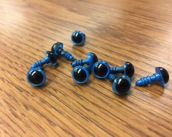 5 pairs of safety eyes, Stunning Blue Eyes, 8 mm