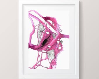 Feminist art, Vagina art print, Vulva art, Human anatomy art, Body positive art, Abstract art print, Abstract wall art
