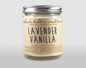 Lavender Vanilla Candle - Scented candles - soy candle - candle - boyfriend gift - gift for her, mom Birthday, gift for mom, cute candle