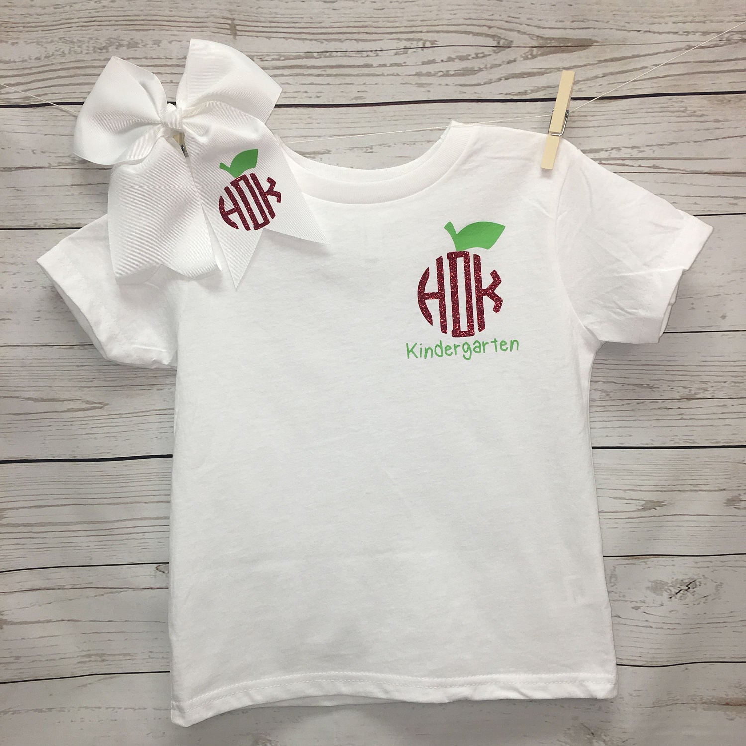 Monogrammed Kindergarten Shirt Girls Kindergarten Shirt