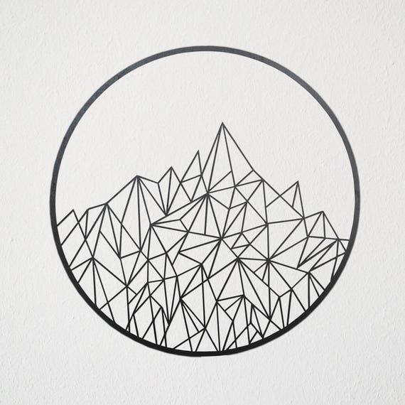 geometric mountain line drawing