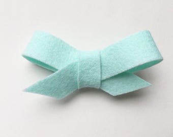 Icy Mint Felt Sailor Bow, baby headbands, baby hair clips, hair bows, blue bows, baby girl, baby gift