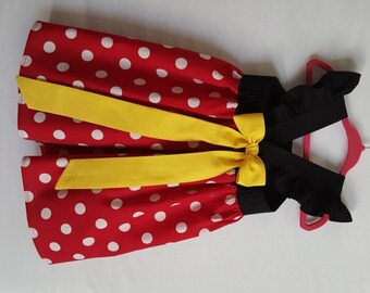 Minnie Mouse Dress, Disney Dress, Disney Clothing, Baby Girls Dress, Little Girls Dress, Minnie Mouse Party Dress, Flutter Sleeve Dress