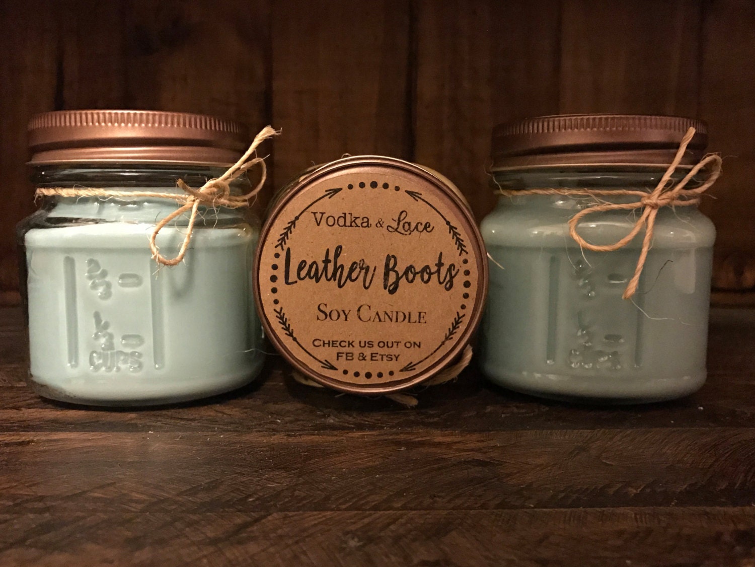 Leather BootsTriple Scented Soy Candle