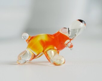 glass dog figurines, dog figurines, miniature dog, desk accessories for women, glass figures, glass ornaments, small figurines,