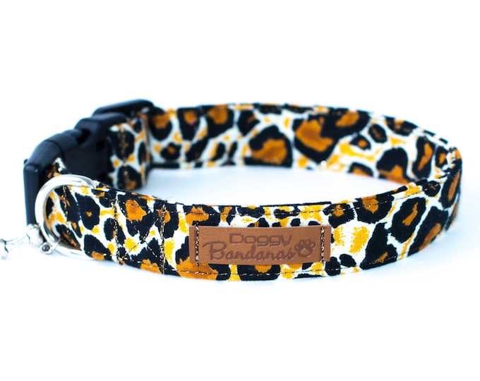 Leopard Dog Collar Luxury Safari Dog Collar Animal Print Collars Cute Girl Dog Collar Cheetah Girly Dog Collar Brown Elegant Dog Collar Diva