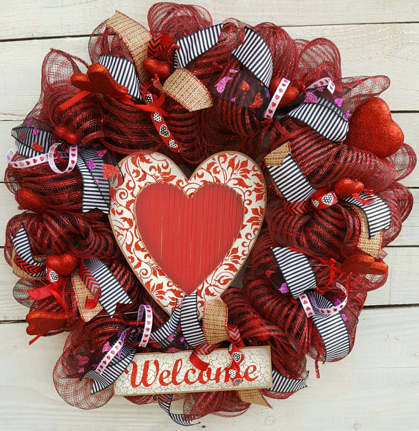 SALE Valentine Wreath Welcome Wreath Heart Wreath