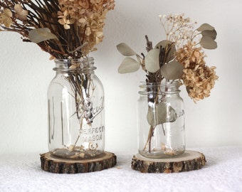 Wood Slices, 20 (4"- 4 1/2") Large Wood Slices, Mason Jar, Rustic Wedding, Wood Slices for Wedding, Wood for Crafts, Woodland Wedding,