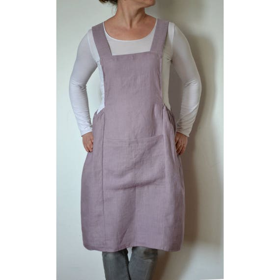 Plus size apron dress linen apron linen apron dress artist