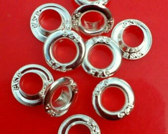 10/20/50x Grommets Eyelets sterling silver rivets troll beads cores euro European charm Bracelet 925 findings Snake chain necklace big hole