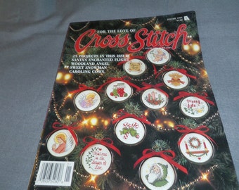 Counted Cross Stitch Patterns, For the Love of Cross Stitch January 1993 Christmas Holiday Decor