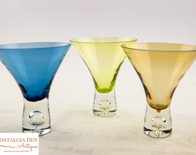 Retro Hand Blown Flared Multi Color Shot Glasses | Multi Color Shots | Mid Mod Barware