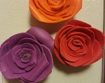 Set of 3 foam flower magnets