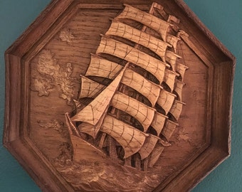 carved wooden boat etsy