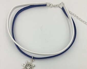 Prefectlife2046 Handmade Leather Chokers with rudder accessories
