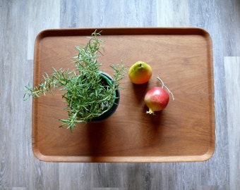 Large Rectangle Mahogany Wood Tray, Ottoman Tray, Rustic Centerpiece Tray, Country Farmhouse Cabin Decor
