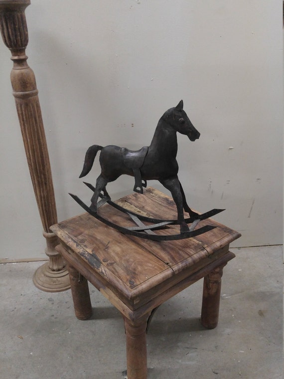 Rocking Horse Decor Vintage Metal IRON Horse by AntiquesInteriors