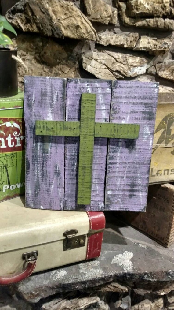 Pallet wood cross wall art Pallet wall art Moss Green