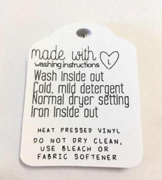 Download Made with love tag, washing insteuctions tag, for items ...