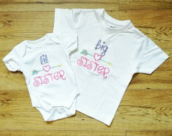 Big Sister t-shirt, Little Sister vest, baby sister gift, new sister gift, sister gift, new big sister, Big Sister gift, new little sister