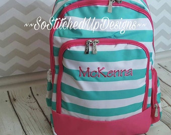Adorable Girls Back Packs, Personalized backpacks, Monogrammed Book bags, Girls Backpack, Back to School, Embroidered Initials on Backpacks
