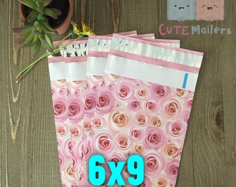 30-60 Pink Rose 6x9 Poly Mailers