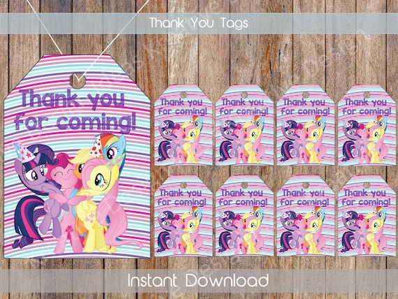 My Little Pony Thank You Tags My Little Pony Gift Tags My