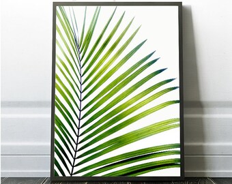 Palm leaf Print, Coastal Print, Tropical Leaf, Tropical Leaf Wall art, Printable Beach Decor, Exotic Plant Prints, Leaf Poster, Sale Prints