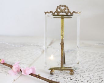 Vintage French Beveled Glass Small Photo Frame - Ormolu Photo Frame