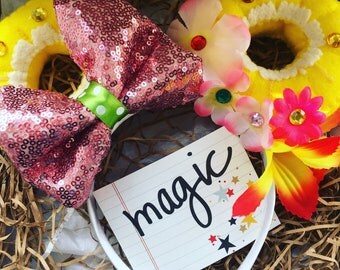 Disney Ears, Minnie Ears, Mickey Ears, Pineapple, Dolewhip inspired, Disney Tiki Tiki Toom, Disney Pink bow, Disney Headband UK