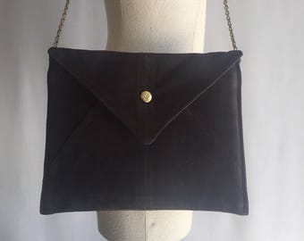 Recycled leather clutch / upcycled leather clutch / resewn leather