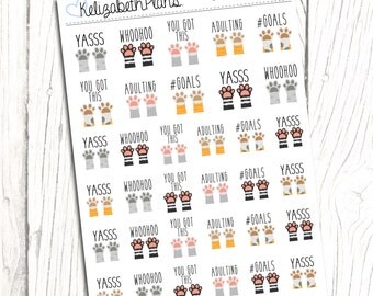 Motivator Cats | Motivational, Achievement, Goals, Planner Stickers