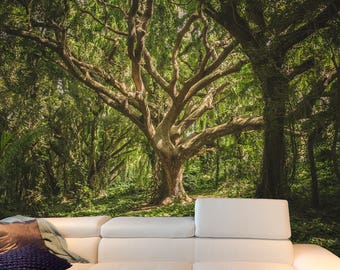Removable Wall Murals forest mural | etsy Removable Wall Murals forest mural | etsy