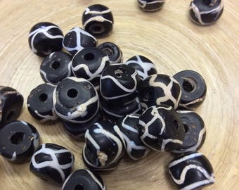 19 Loose Antique Rattlesnake African Trade Beads